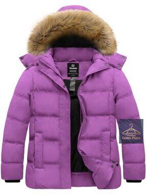 Women's Plus Size Quilted Puffer Jacket Hooded Winter Coat Waterproof